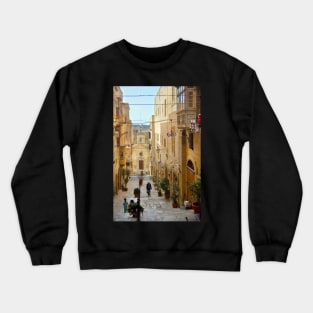 Old Street, Valletta, Malta Crewneck Sweatshirt